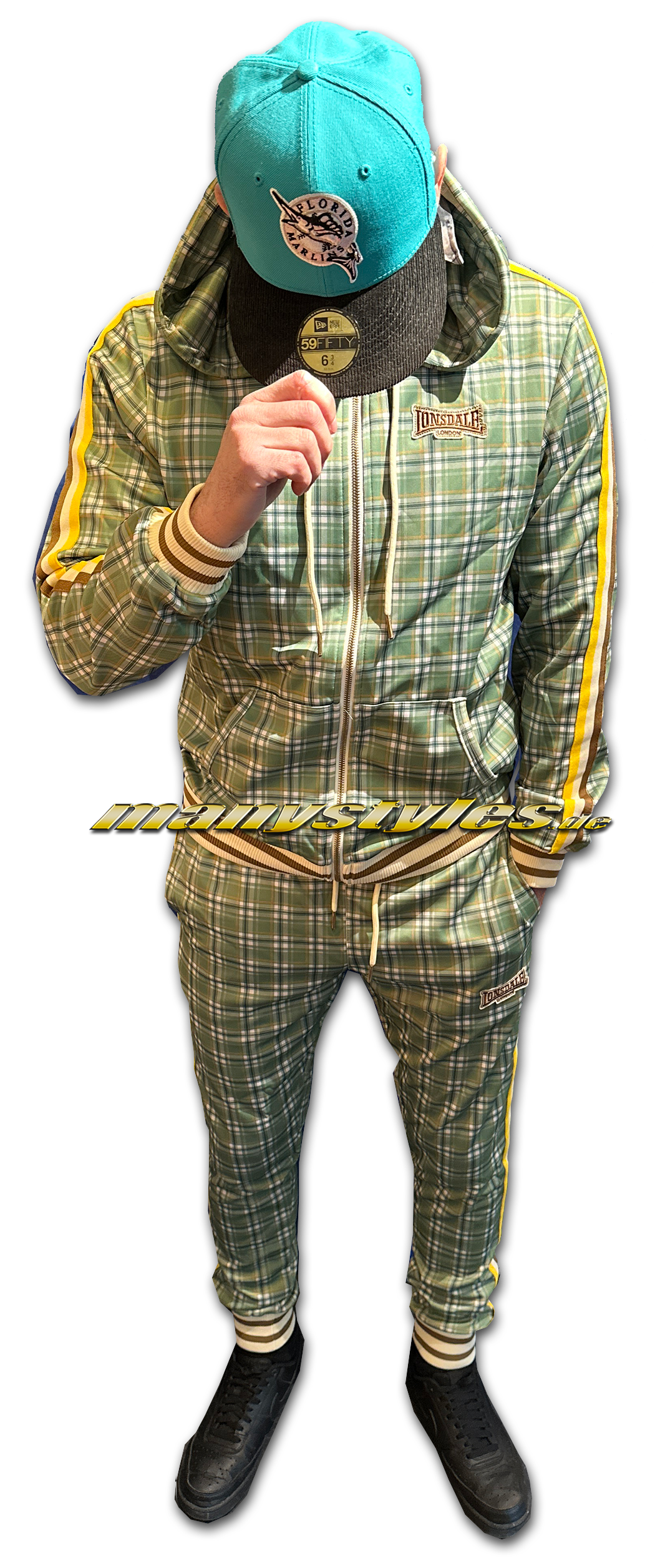 lonsdale_boxing_hooded_suit_the_gentlemen_littlestone_green_yellow_ecru_front Lonsdale Hooded Track Suit Green Yellow Ecru