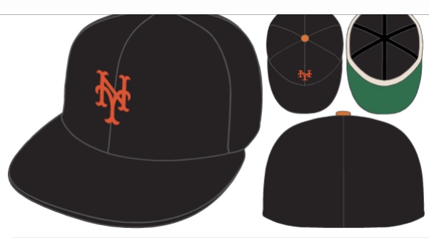 IMG_8620-6 NY METS MLB Authentic LowPro Low Crown LowProfile exclusive 59FIFTY Cap Game in Black Orange von New Era View