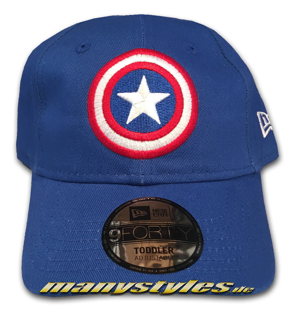 Marvel Comics Captain America Kids Character Cirved Visor Adjustable Cap Royal OTC von New Era