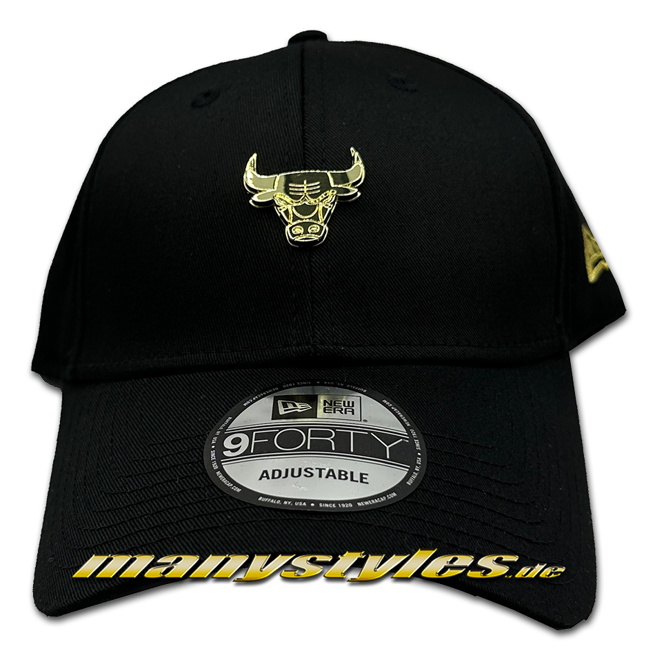 Chicago Bulls NBA 9FORTY Metallic Pin Adjustable Cap Black Gold von New Era