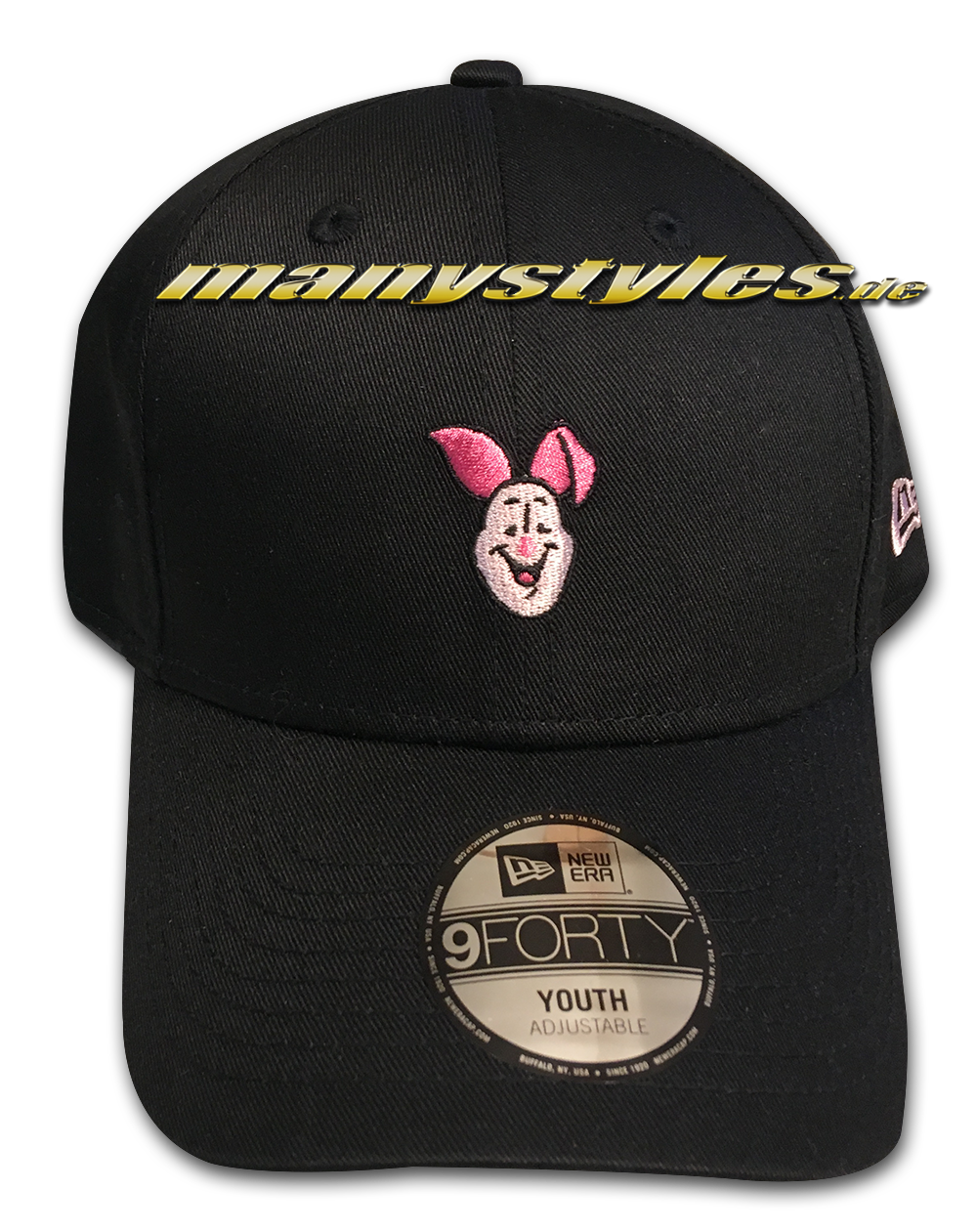 manystyles_de_new_era_disney_kids_character_9forty_winnie_pooh_piglet_cap_black_otc Disney Winnie Pooh Piglet Kids Character Ferkel 940 Curved Visor adjustable Cap von New Era