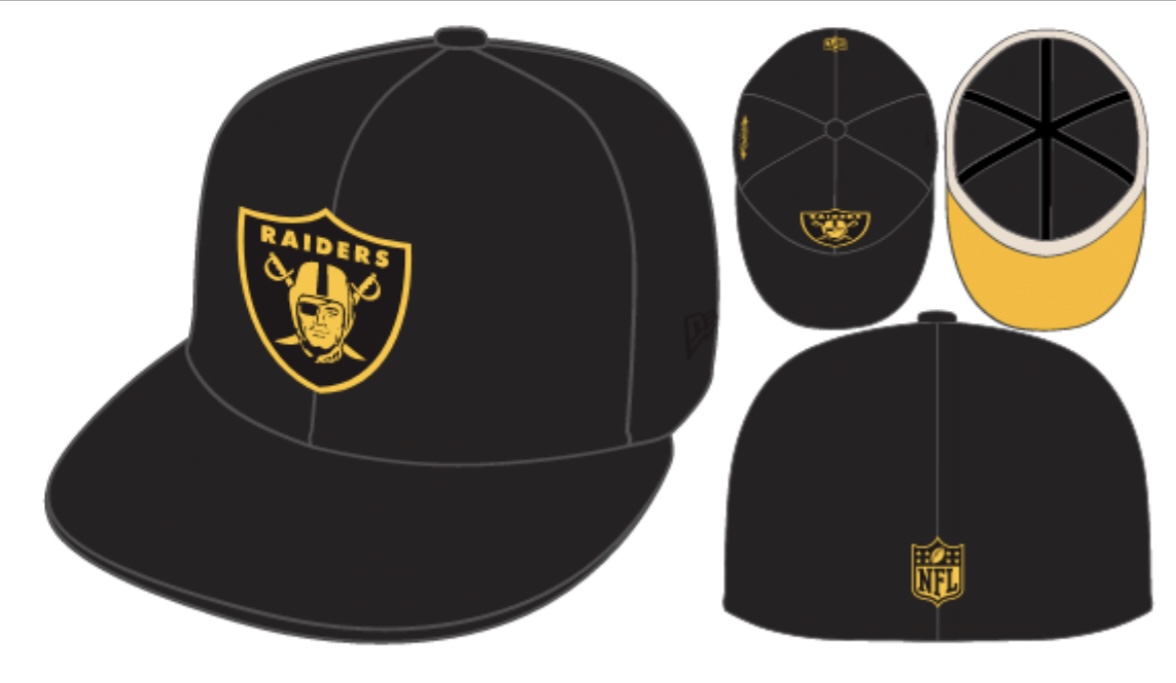 Los Angeles Raiders (jetzt Las Vegas Raiders) NFL 59FIFTY 84 Superbowl exclusive Cap Black Gold Yellow von New Era Design Skribble