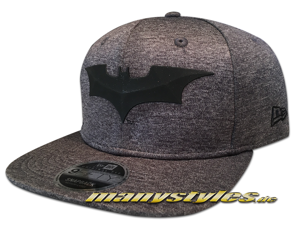 DC Comic Batman 9FIFTY Snapback Cap Concrete Jersey Graphite Heather Black von New Era