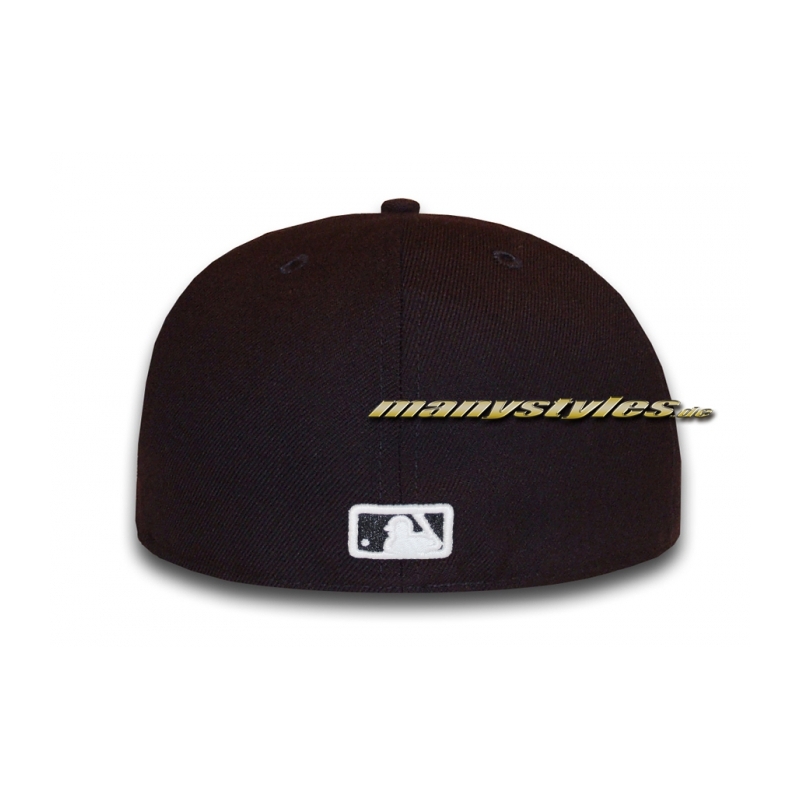 ATLANTA BRAVES New Era MLB Basic Cap Black White 59FIFTY Backside MLBLogo
