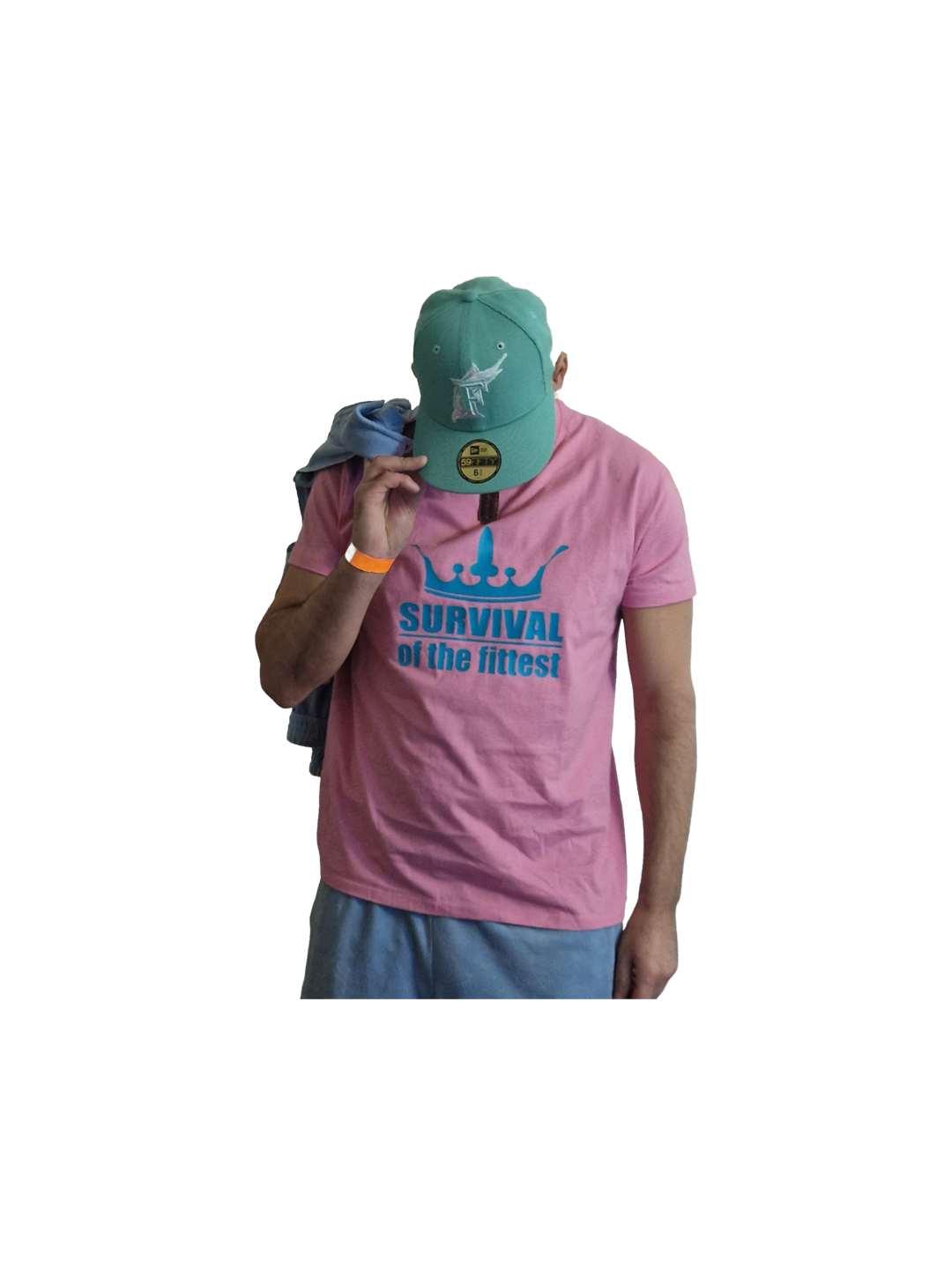 Survival of the Fittest Crown exclusive T-Shirt Baby Lavender Pink Sky Blue Türkis Pastell von Sol Front
