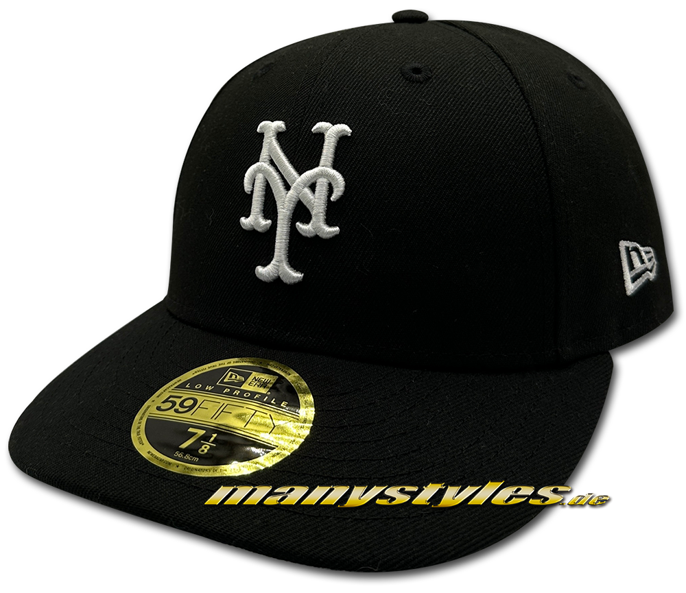 manystyles_exclusive_new_era_ny_mets_mlb_59fifty_lp5950_basic_cap_black_white NY METS MLB Basic LowPro Low Crown LowProfile exclusive 59FIFTY Cap in Black White von New Era manystyles