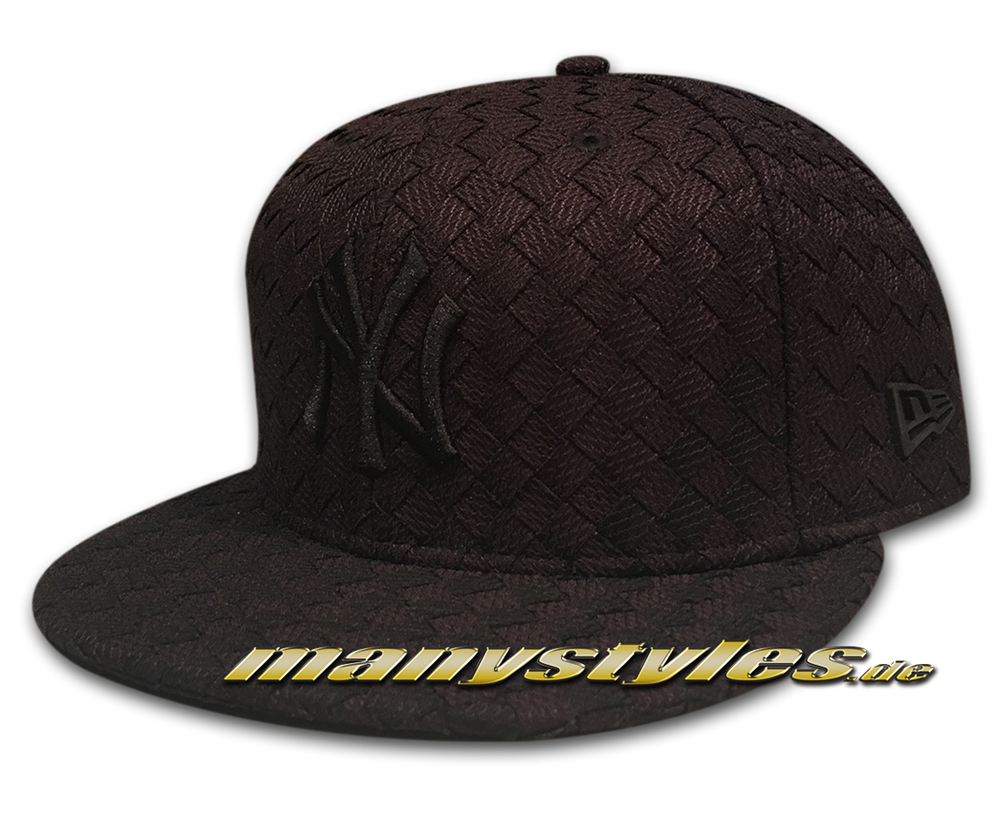 NY Yankees mlb new era 9fifty snapback cap fl all over woven black on black frontside