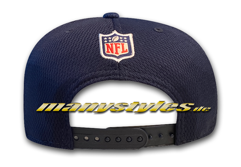 Seattle Seahawks 9FIFTY NFL21 SL RD 950 Snapback Cap Navy Lime OTC Sideline 2021 von New Era Backview Snapbackverschluss