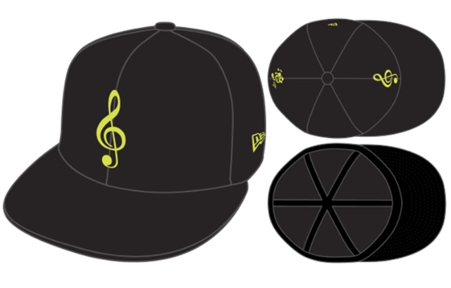 New Era 59FIFTY Unlicensed The Music Note exclusive Cap in Black Cybergreen Neon Color