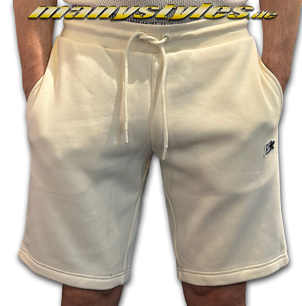 manystyles_starter_fleece_sweat_suit_shorts_pale_white_front Starter Sweatshirt Fleece Suit Shorts Pale White
