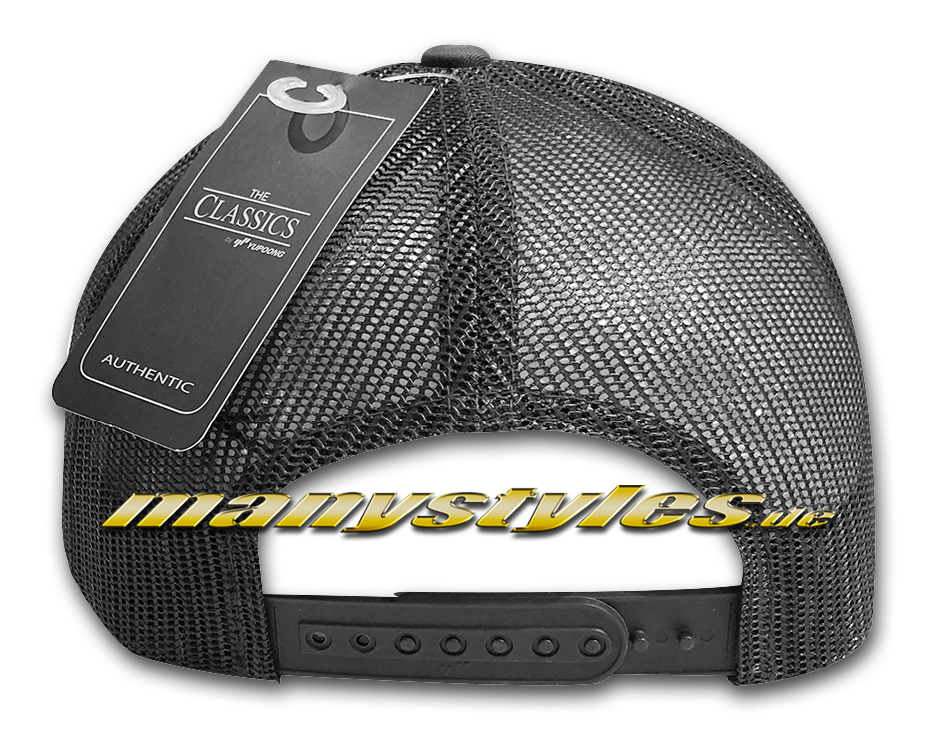 Blank Trucker Curved Visor Cap Graphite White von Yupong Rückseite Snapbackverschluss