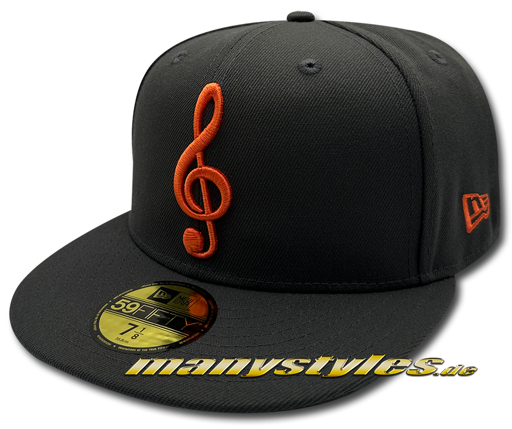 manystyles_new_era-the_music_note_exclusive_59fifty_cap_graphite_lava_red_18pcs_ltd_edition_front MANYSTYLES 59FIFTY Fitted exclusive Music Note Cap Graphite Lava Red von New Era Front 18stk Limitirt Frei