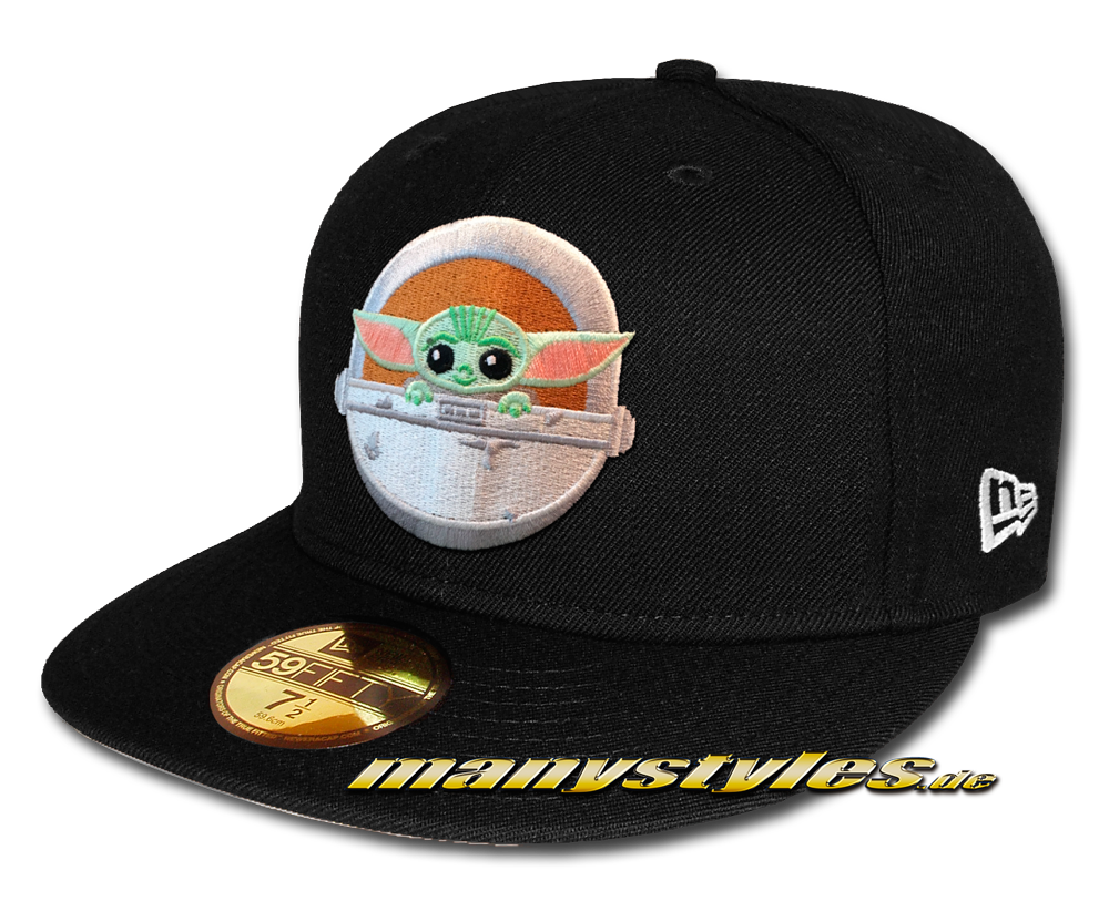 Star Wars Licensed Disney 59FIFTY Fitted Exclusive Cap The Baby Yoda Mandalorian Black Graphite OTC von New Era Front