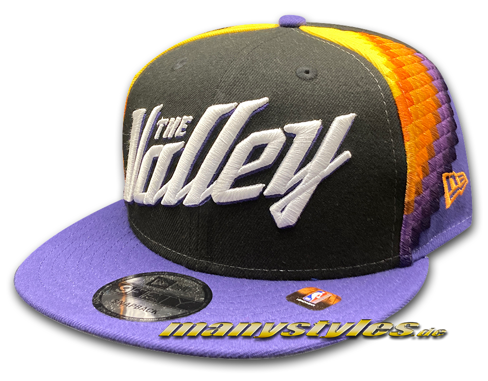 New Era Phoenix Suns NBA21 75Years 9FIFTY City Snapback Cap in Black Orange Purple Yellow White OTC Original Team Color