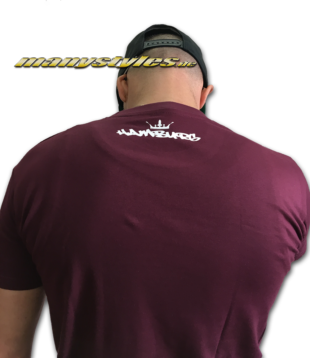 HH Manystyles Crown exlusive T-shirt Maroon White maroon wineed bordeaux_back