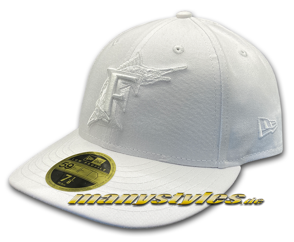 manystyles_de_new_era_florida_marlins_59fifty_fitted_exclusive_lowprofile_captriple_white_on_white Florida Marlins MLB 59FIFTY manyStyles LowPro LowProfile exclusive inTriple White von New Era