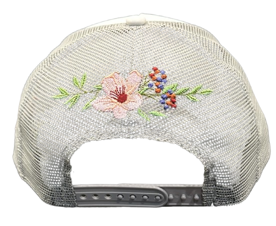 Brooklyn Nets 9FORTY NBA Adjustable Flower Trucker Cap Stone Grey Black White OTC von New Era Backview