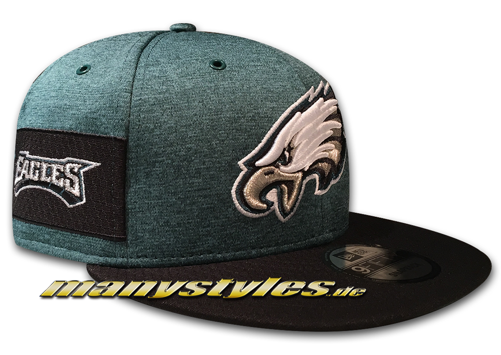 Philadelphia Eagles 9FIFTY Home NFL Sideline 2018 Snapback Cap von New Era: Side