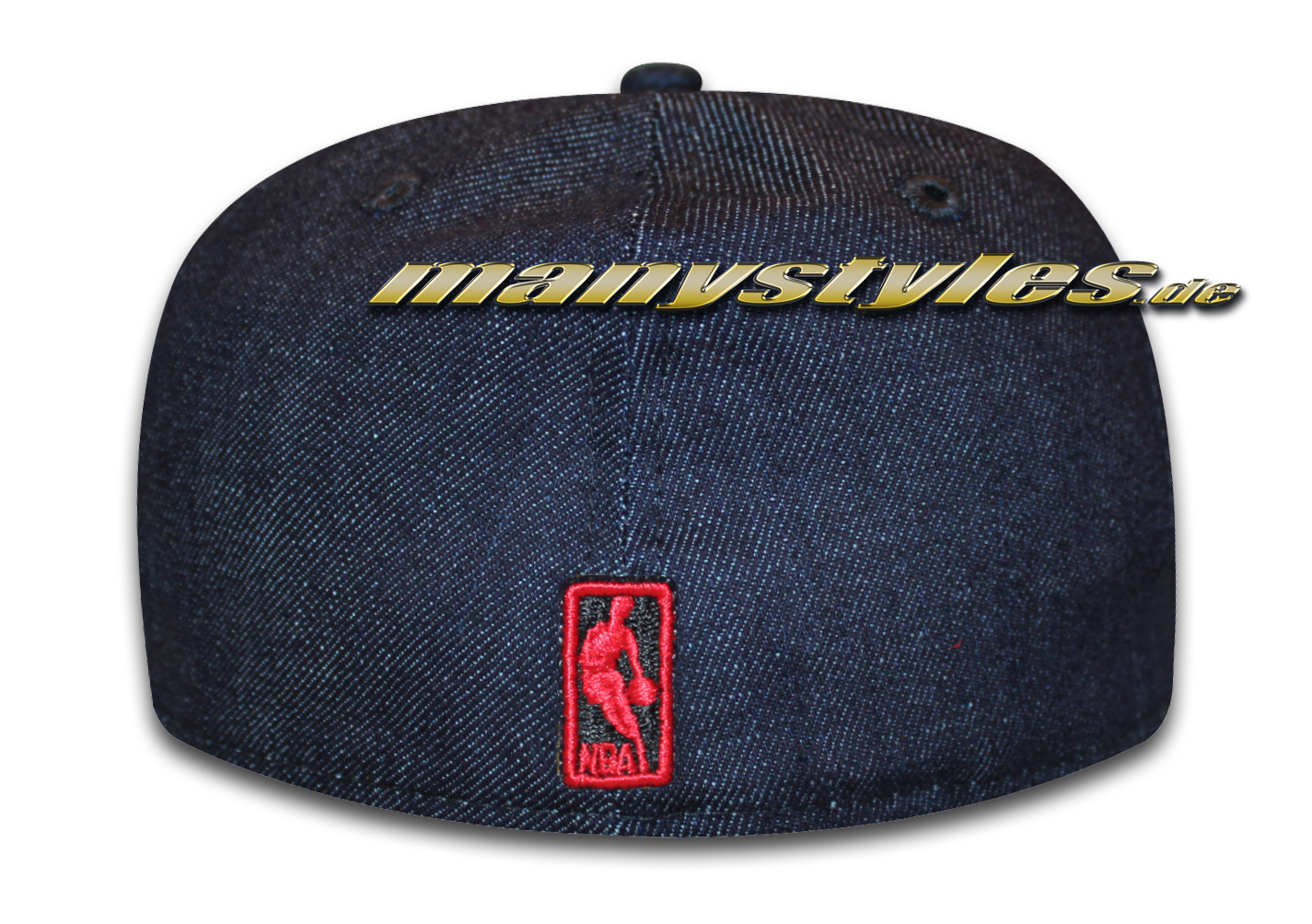 Chicago Bulls 59FIFTY NBA Densuede Cap Denim Navy Scarlet Red von New Era Backview nba logomen logo