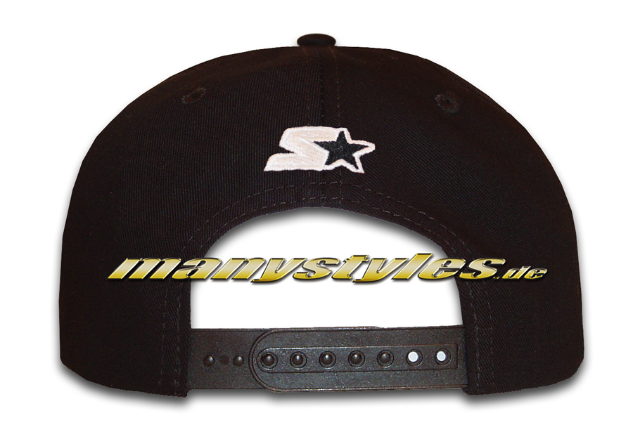 BlankSnapbackStarterBlackWhiteBack Starter Black Label Snapback Cap Snake Black Brown Backview