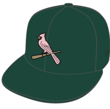 St. Louis Cardinals MLB 59FIFTY ASG09 Dark Green Pink manyStyles Pastell exclusive Cooperstown Cap in MiamiViceStyle Pink Color Line von New Era Front