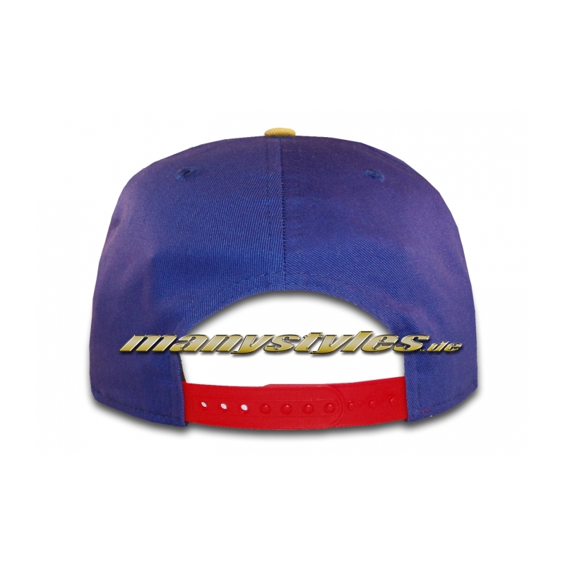 NY YANKEES MLB Cotton Block New Era 9FIFTY Snapback Cap Royal Blue Scarlet Red White backview snapbackverschluss