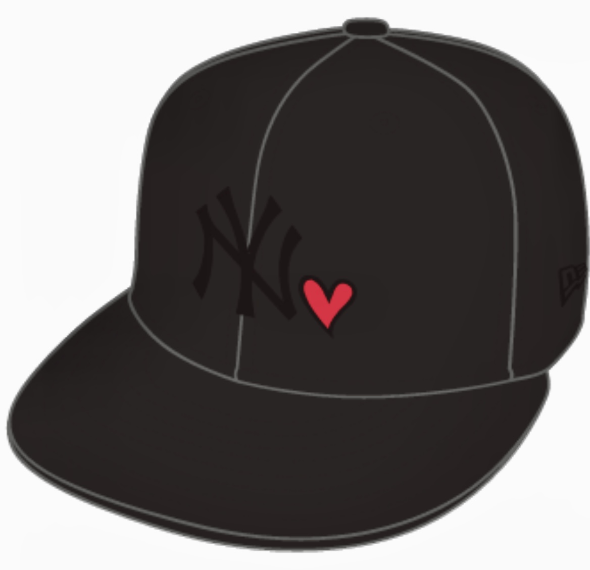 NY Yankees MLB NY Love Cap #manystyles exclusive Black Scarlet Red 59FIFTY Fitted Caps von New Era nylovecap