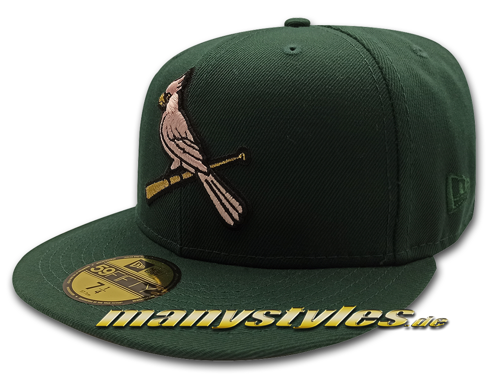 St. Louis Cardinals MLB 59FIFTY ASG09 Dark Green Pink manyStyles Pastell exclusive Cooperstown Cap in MiamiViceStyle Pink Color Line von New Era Real