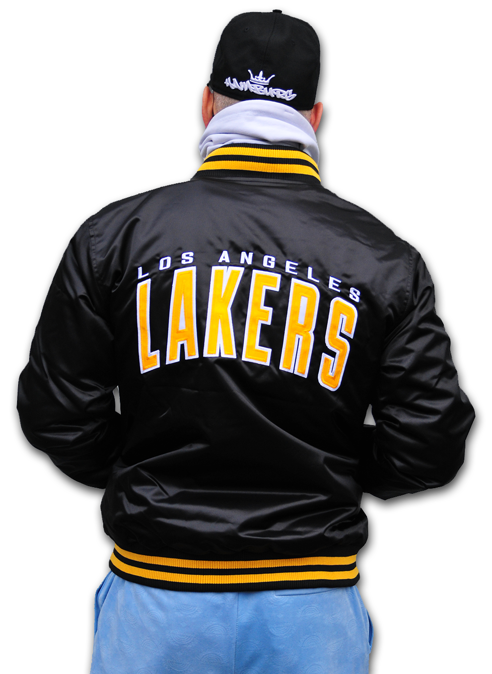 Los Angeles LA Lakers NBA Satin Team Jacket Yellow OTC Official Team Color von New Era Backview