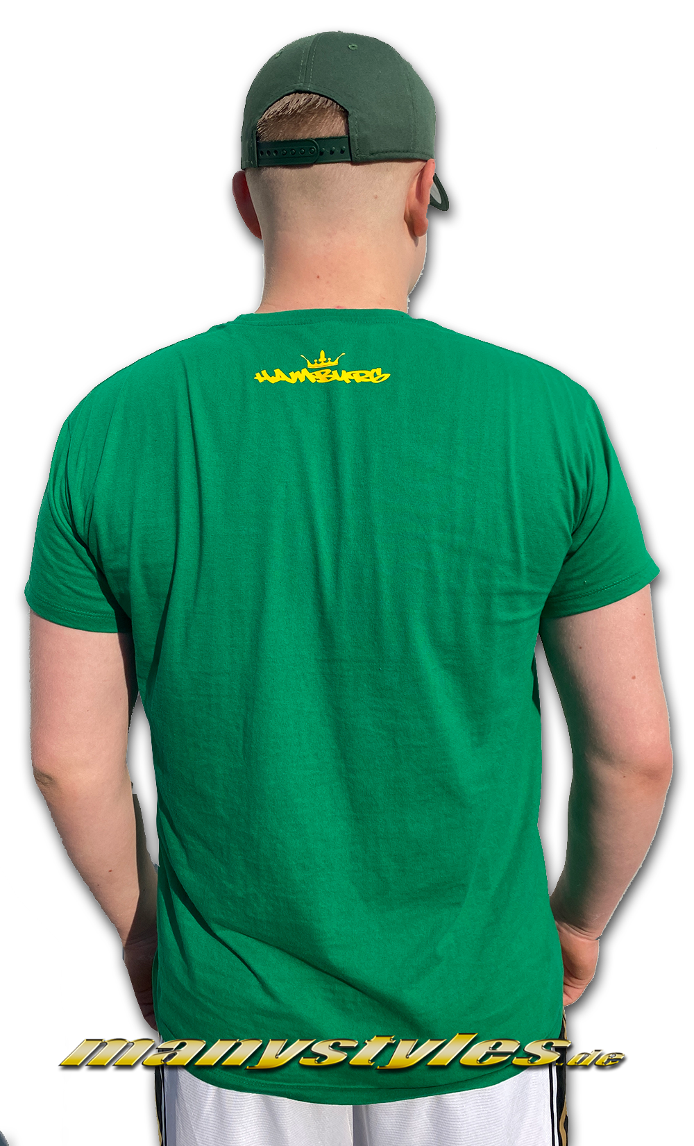 manystyles Survival of the Fittest Crown exclusive T-Shirt in Packers Green Yellow von Sol Back for Real