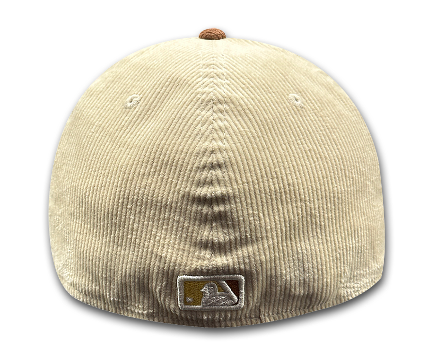 LA Dodgers MLB 59FIFTY Cord Cap Stone Light Brown Yellow von New Era Backview