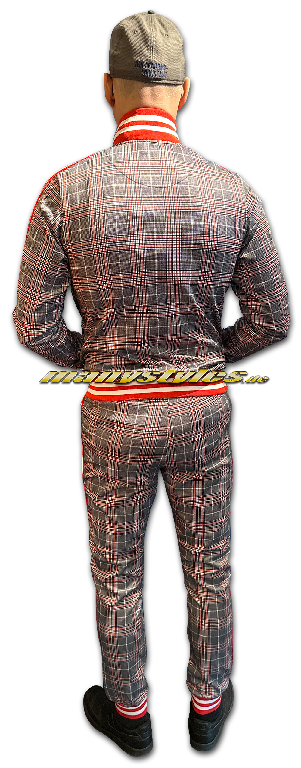 Lonsdale Track Suit Glatrigill White Black Red Baclkview