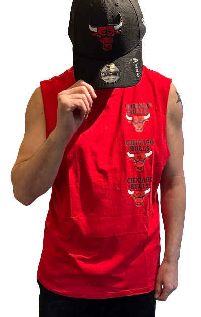Chicago Bulls NBA Sleeveless T-Shirt Red OTC Official Team Color von New Era