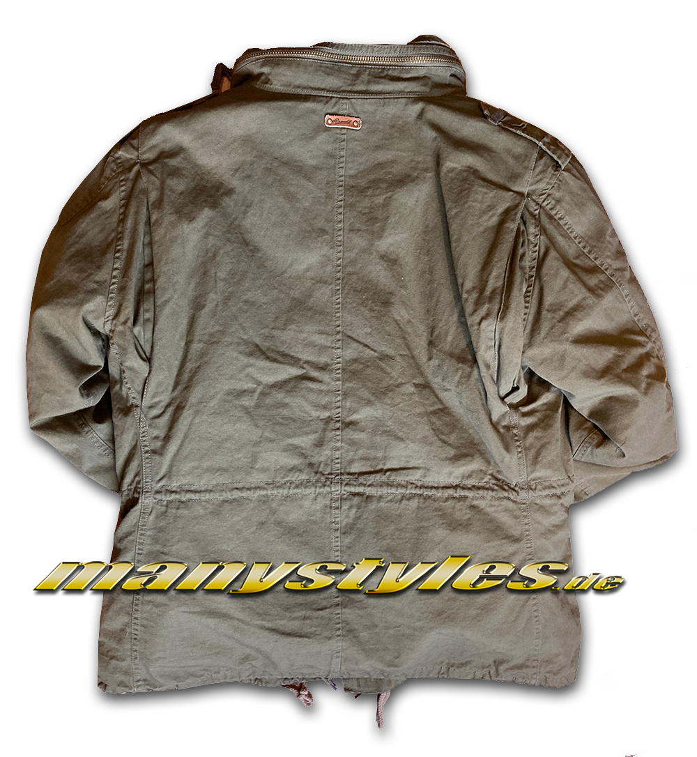 Brandit M65 Giant Vintage Army Parka Jacket Olive Backview