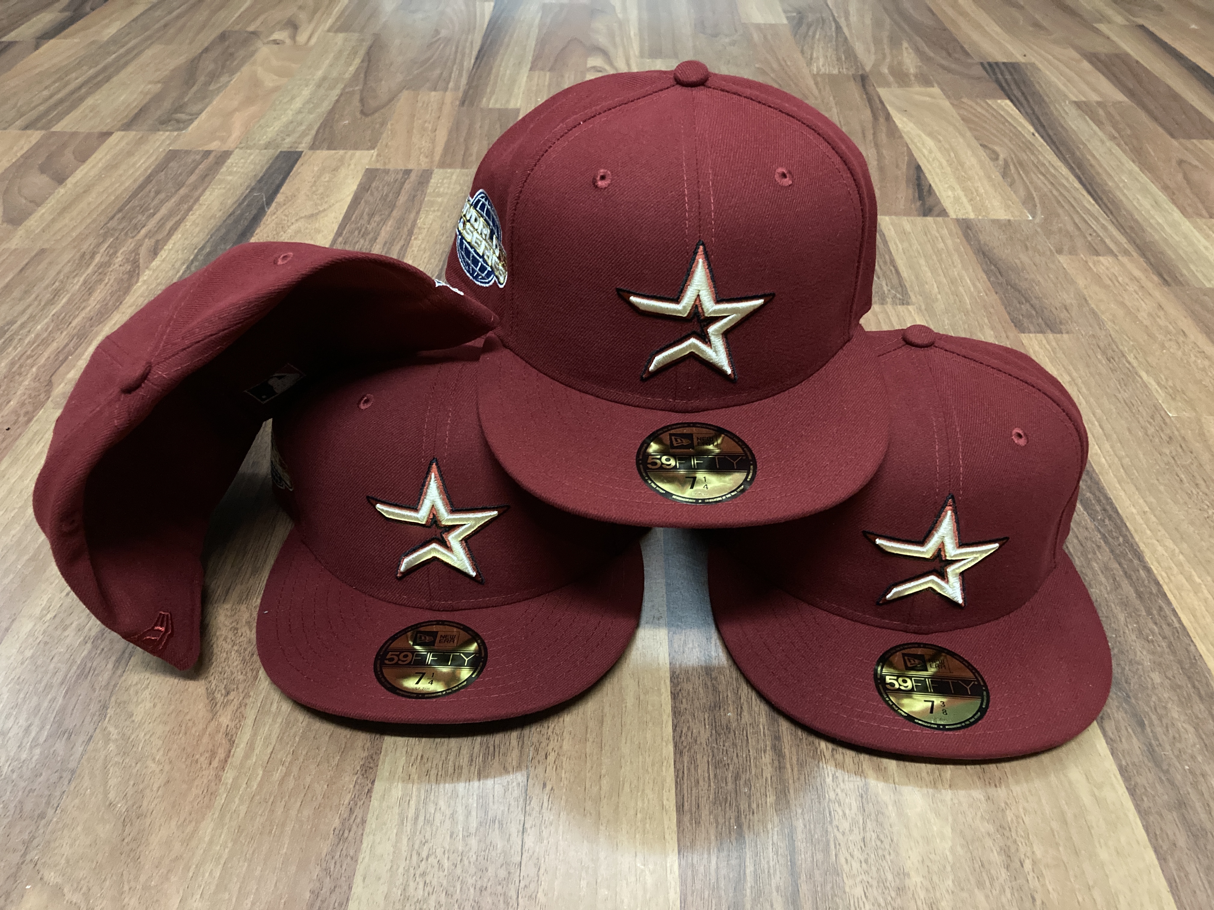 Houston Astros MLB 59FIFTY Anniversary Classic Logo World Series Cap H Red Chrome Khaki von New Era Front