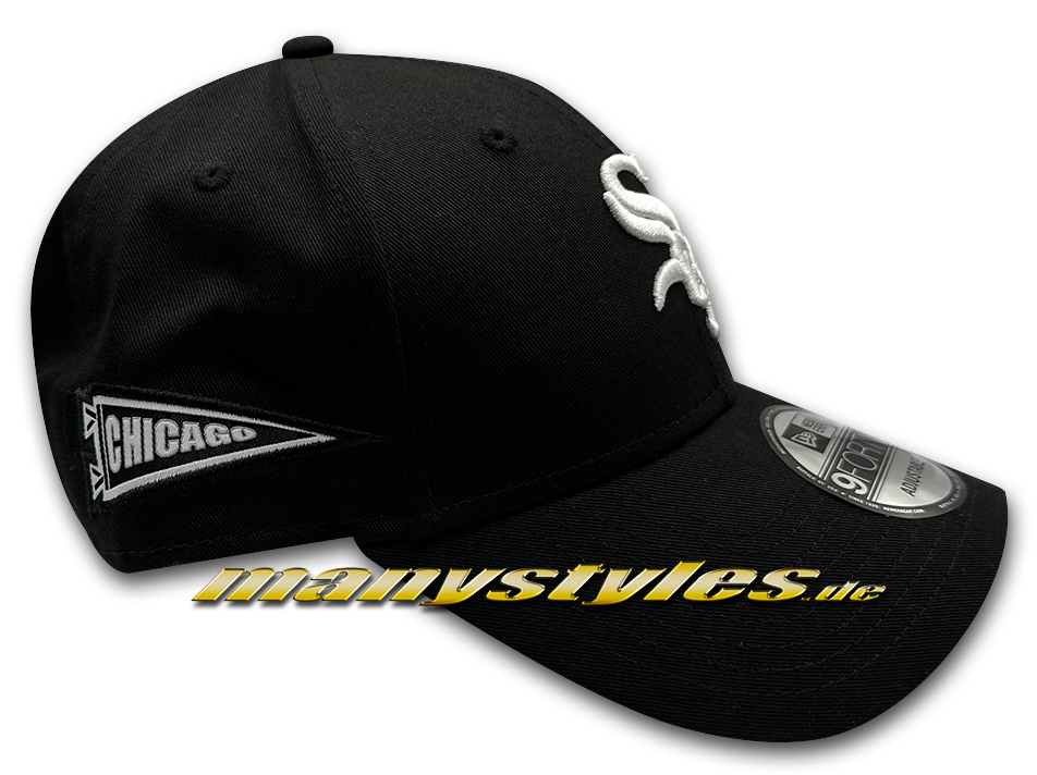 manystyles_new_era_chicago_white_sox_mlb_9forty_cap_team_side_patch_black_white_alternate_view Chicago White Sox MLB Team Side Patch Curved Visor Royal White von New Era Alternate view