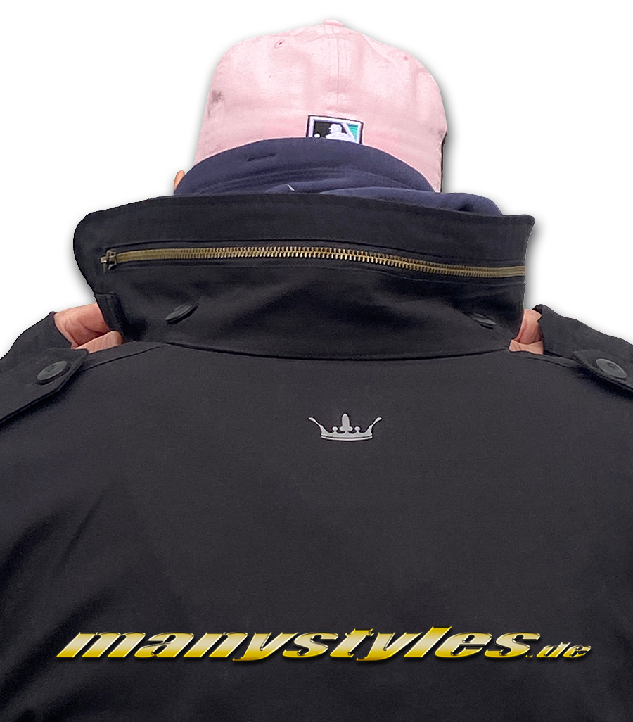 manystyles Brandit M65 Army Parka on Field Custom Exclusive Jacket Black 3M Reflector Design Print Backview