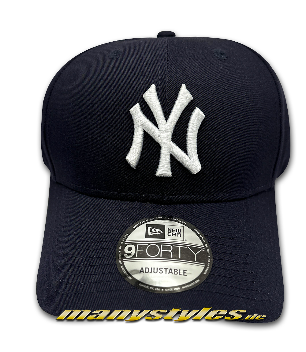 manystyles_new_era_ny_yankees_mlb_9forty_curved_visor_adjustable_cap_navy_white_otc NY Yankees 9FORTY MLB Curved Visor Cap Navy