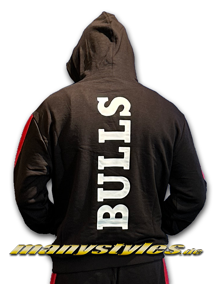 Chicago Bulls NBA Color Block OS Hoody Black OTC White Red Hooded KapuzenSweatshirt Black Red OTC von New Era Backview