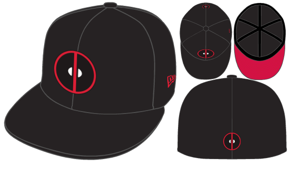 Marvel Comic Deadpool Symbol Logo 59FIFTY Fitted manystyles exclusive Cap Black Red von New Era