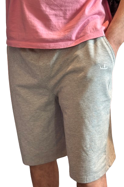 manystyles Crown exclusive Ltd Ed. Sweatshirt Fleece Suit Shorts Heather Grey Melange White