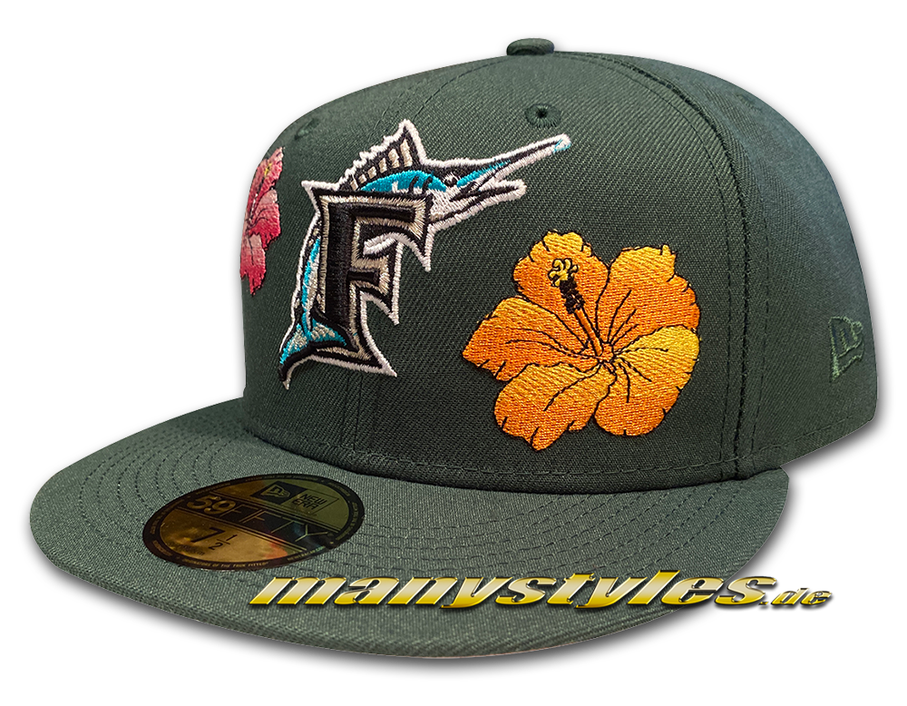 Florida Marlins MLB 59FIFTY 10 Years Anniversary manyStyles Pastell exclusive Miami Vice Colorway Green Pink Yellow von New Era