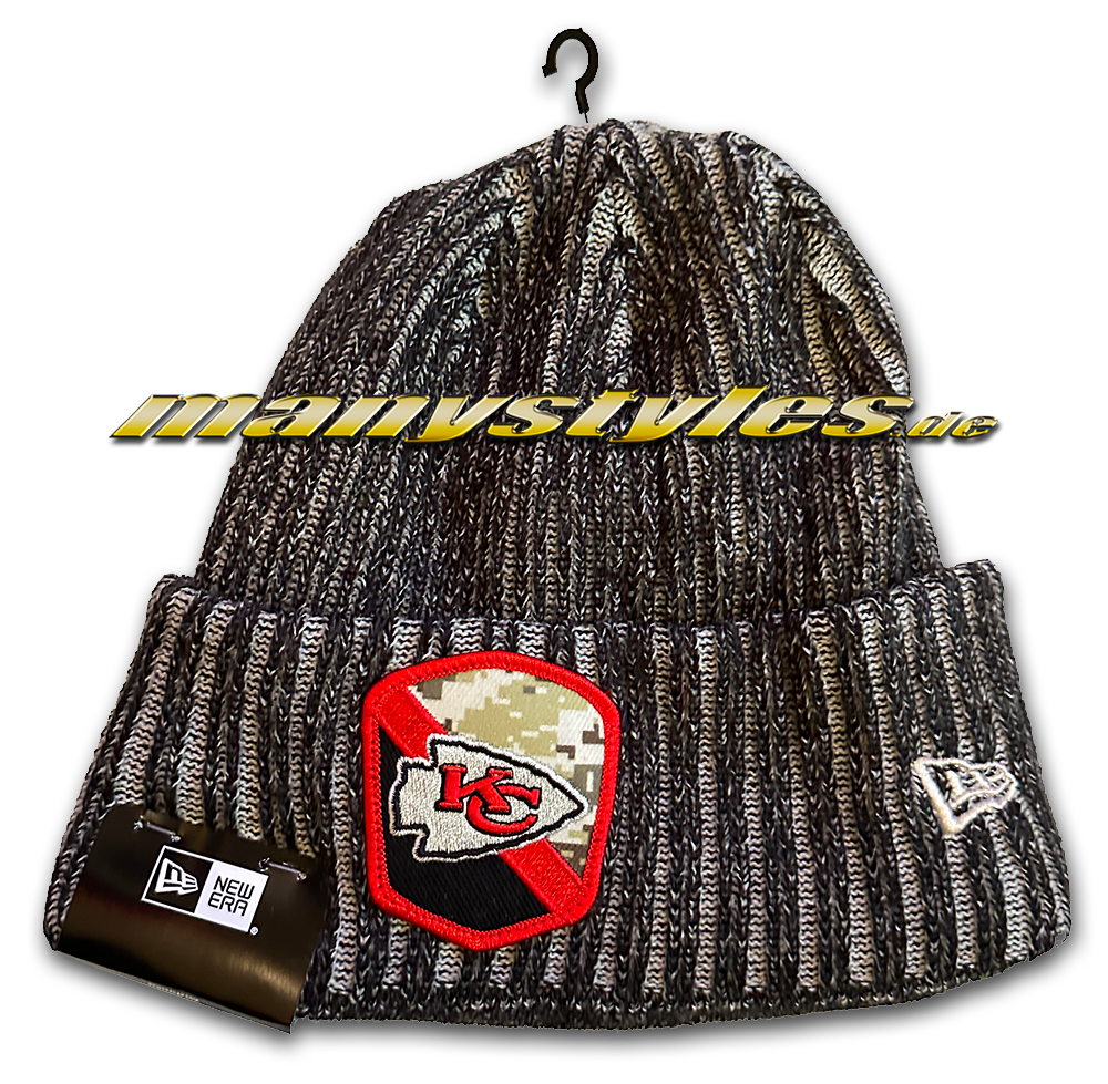 manystyles_new_era_kansas_city_chiefs_9fifty_salute2service_2023_cuff_knit_beenie_black_grey_red_otc Kansas City Chiefs NFL Cuff Knit Salute2Service 2023 Beenie in Black Grey OTC von New Era