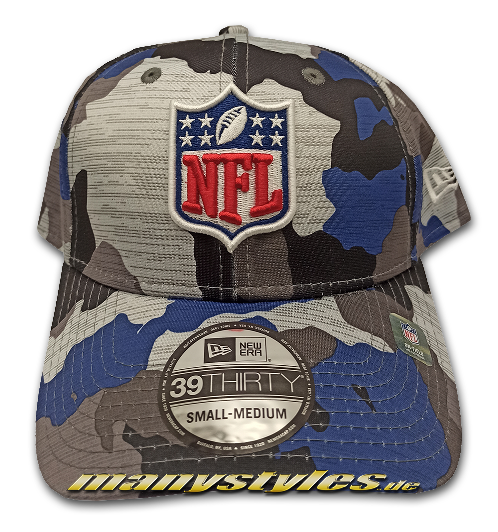 Taining Camo NFL Shield Logo 39THIRTY Curved Visor Cap von New Era