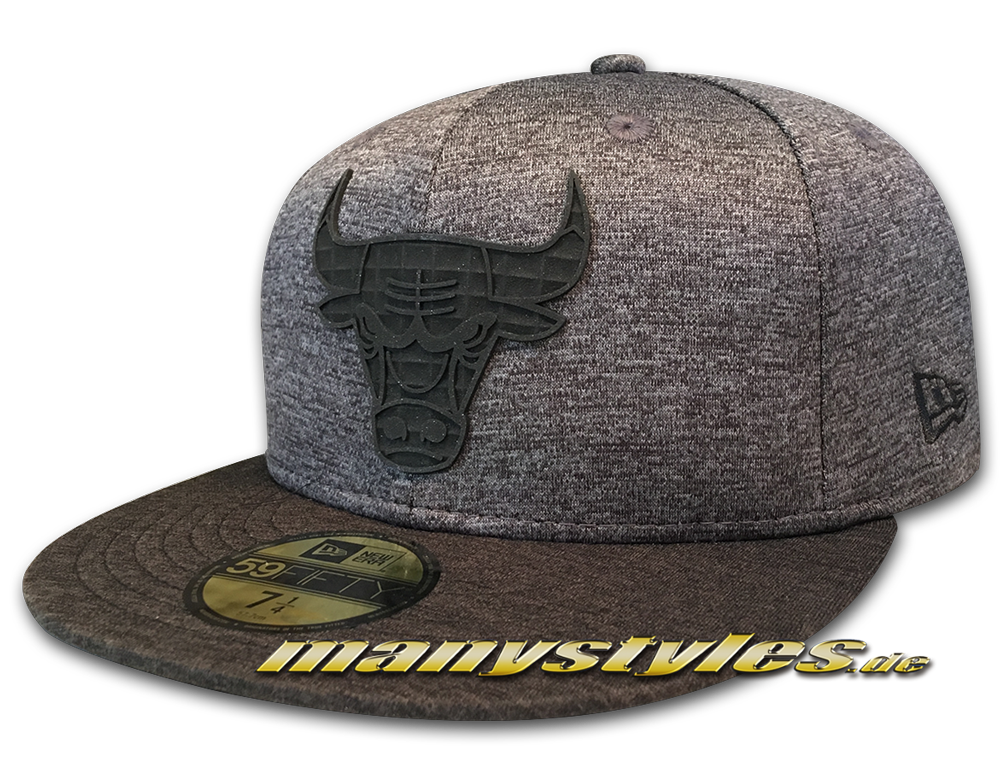 Chicago Bulls NBA 59FIFTY Snapback Cap Concrete Jersey Graphite Heather Black von New Era