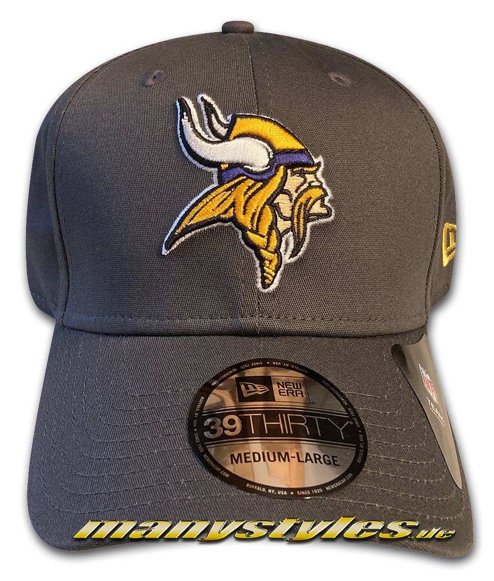 Minnessota Vikings 39THIRTY Curved Visor NFL Team Cap Graphite Grey OTC von New Era Front