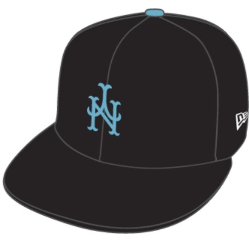 NY Mets 59FIFTY MLB Upside Down exclusive Cap in Black Teal von New Era Front
