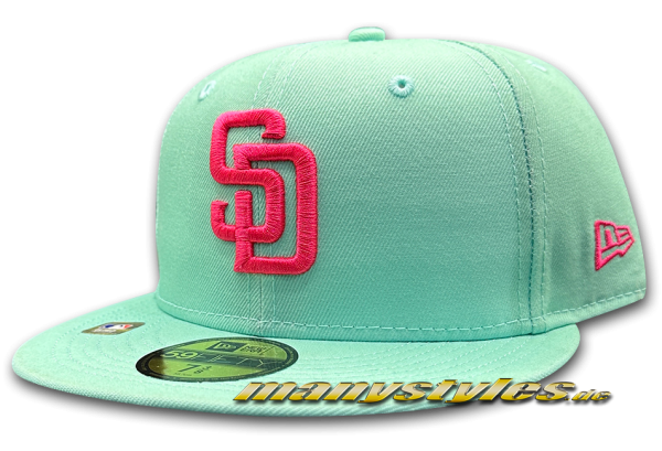 San Diego Padres MLB 59FIFTY Fitted Cap City CNCT off Clear Mint Pink von New Era