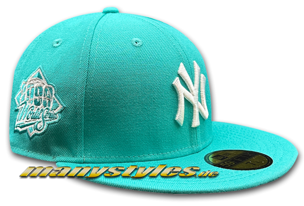 NY Yankees MLB HWC Cooperstown 1999 Worldseries Cap manystyles exclusive# Teal White 59FIFTY Fitted Caps von New Era Alternate