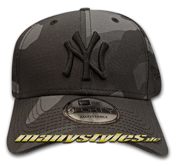 NY Yankees MLB 9FORTY League Essential Dark Camouflage Curved Visor Adjustable Cap von New Era